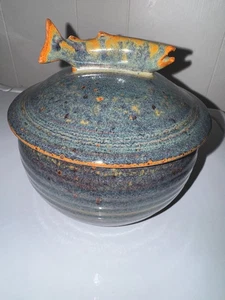 🐟 Lachs/Fisch Keramik Schale Handarbeit vom Künstler Jeff Tinius Neu! 🐟 - Bild 1 von 4