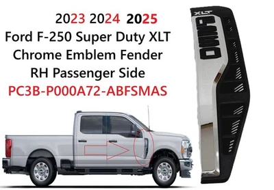 Ford F-250 SD XLT 2023 2024 2025 guardabarros emblema de ventilación lado del pasajero PC3BP000A72AB Foto 1 de 4