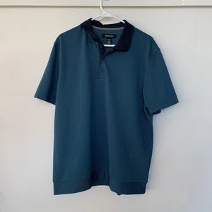 Kenneth Cole Golf Polo ~ Herren XL blau gestreift marine Kragen - Bild 1 von 6