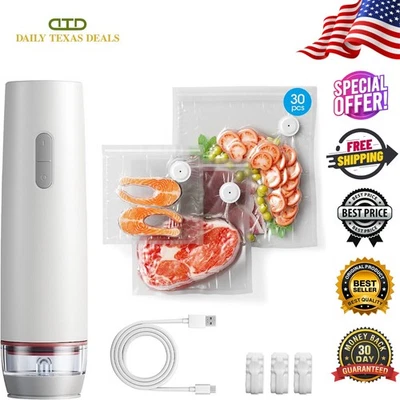 Handheld Cordless Vacuum Sealer + Visible Tank & 30 Reusable Food Bags - Image 1 of 4
