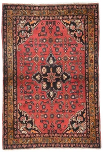 Vintage Handmade Red Oriental Rug 3'7X5'3 ft Tribal Floral Design Decor Carpet - Picture 1 of 11