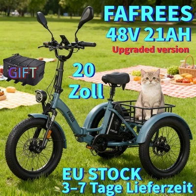 NEU 3Rad Elektrofahrrad 20 Zoll Elektro Dreirad eBike mit Korb 21Ah  F20 MATE - Bild 1 von 4