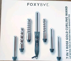 FoxyBae 7-in-1 Curling Iron Set Professional Rose Gold with 7 Hair Curling Wands - Picture 1 of 2