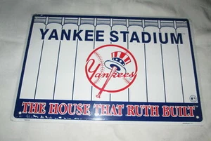 NEW YORK YANKEES - YANKEE STADIUM EMBOSSED METAL SIGN #01 - NEW - Picture 1 of 1