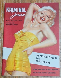 Marilyn Monroe en couverture du magazine suédois Kriminal Journalen 1955 TOP ! - Photo 1/5