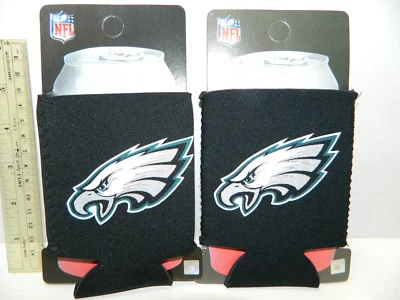 2 CT LOT NFL Philadelphia Eagles football Can Cooler Holder Tailgate party Black - Image 1 of 3