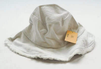 Chok.Lids Unisex Adult Solid Frayed Cotton Bucket Hat CL8 White One Size NWT - Image 1 of 4