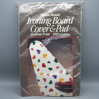 Rainbow Heart Ironing Board Cover Pad Vintage 1980s Pressing Supply NEW SEALED - Image 1 of 4