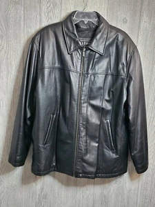 LEDER LIMITIERT Ledermantel JACKE Herren Größe L SCHWARZ abnehmbares Futter - Bild 1 von 13