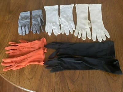 Lote 5 Pares Guantes de Vestir Damas Vintage Varias Marcas y Telas Foto 1 de 4