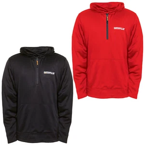 CAT Caterpillar Guardian Hoodie Mens 1/4 Zip Workwear Sweat Shirt - Picture 1 of 7