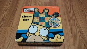 The Simpsons 3D Chess Set In Tin Box Cardinal Complete Set Vintage 1998 - Picture 1 of 9