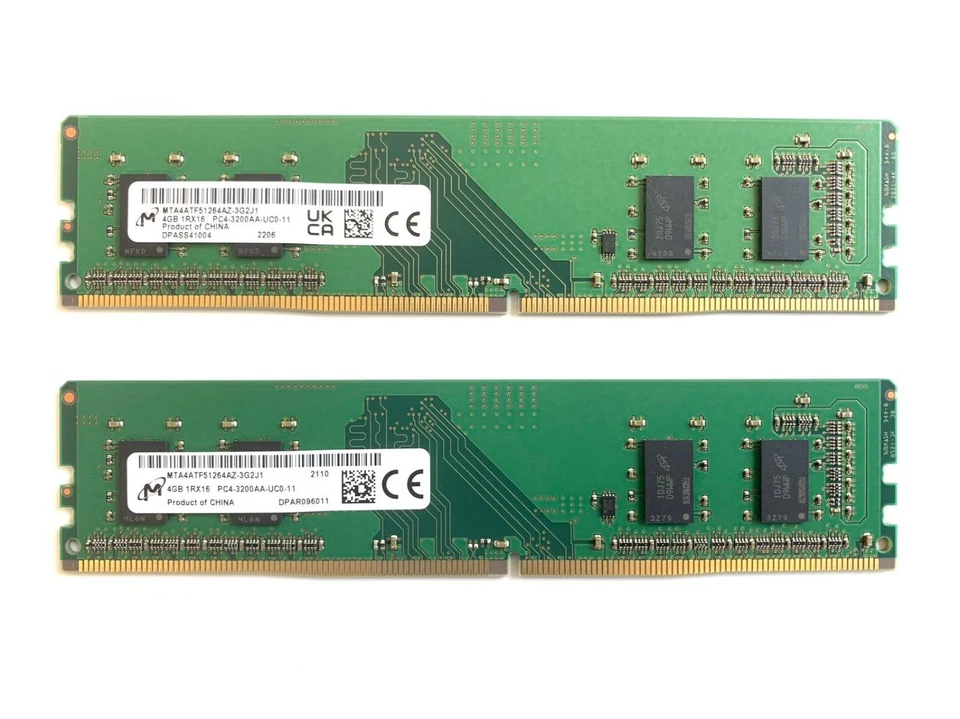 Micron Udimm Memoria RAM 8 GB (4 GB x 2) PC4 DDR4 3200AA para escritorio (OEM) Foto 1 de 1