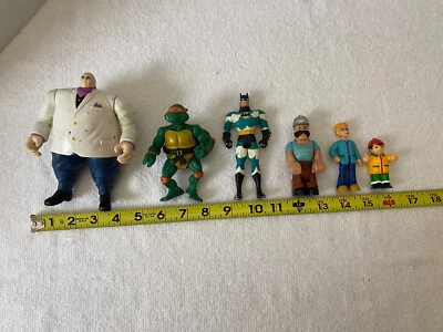 Lote de 6 figuras de acción de colección TMNT, Toybiz, Kenner Kingpin, Batman, Tortuga Ninja Foto 1 de 4