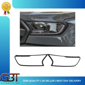 PAREJA DE CUBIERTAS DE LUCES DE CABEZA DE PLÁSTICO EN NEGRO MATE PARA FORD RANGER T6 2016-22 - Imagen 1 de 8