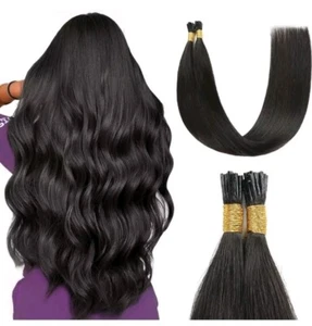 Sunya I Tip Extension Capelli Umani 20 Pollici, Nero Naturale, Extension Capelli - Foto 1 di 6