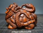 8Cm Old China Boxwood Carving God Beast Xuanwu Dragon Tortoise Snake Statue