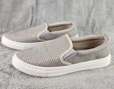 Zapatos Qupid para mujer talla 8,5 plateados metálicos cómodos Momcore informales sin cordones Foto 1 de 4