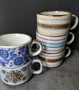 5 Soup Latte Mugs Chili Bowls Mixed MCM Otagiri? - Picture 1 of 11
