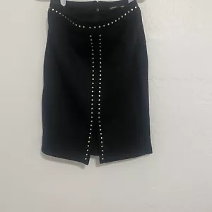 Catherine Malandrino Women’s Faux Leather with Gold Sequins Pencil Skirt Size 2 - Picture 1 of 3