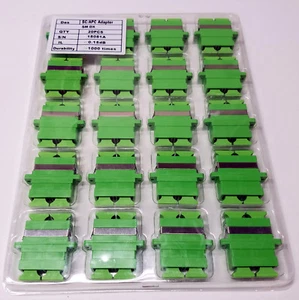 20 Piece Sheet SC/APC Duplex Singlemode (Green) Adapters, Ceramic Sleeves - Picture 1 of 1
