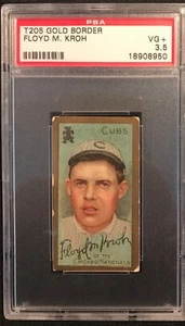 1911 T205 Tobacco Baseball Card FLOYD KROH Chicago Cubs PSA 3.5 - Picture 1 of 2