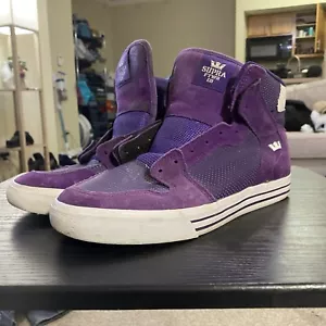 Supra Vaider Men’s 9 Athletic Shoes Purple High Top Lace Up Perforated Sneakers - Picture 1 of 8