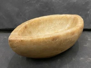 OLD VINTAGE RARE HANDMADE UNIQUE DESIGN WHITE MARBLE STONE MORTAR FOR GRINDING - Picture 1 of 12