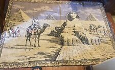 Mid Eastern WALL TAPESTRY RUG EGYPTIAN REVIVAL  SPHINX PYRAMID CAMEL