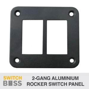 2 GANG ALUMINIUM ALLOY ROCKER TOGGLE GANG SWITCH PANEL- 12V 24V BOAT MARINE 4X4 - Picture 1 of 10