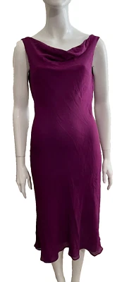Laura Ashley, silk chiffon dress in purple, size 12, fully lined - Image 1 of 4