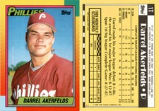 Darrel Akerfelds 1990 Topps Traded Baseball 1T  Philadelphia Phillies