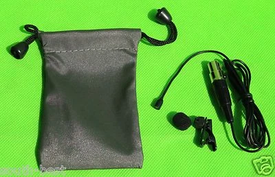 Black Lavalier Lapel Microphone for Shure Wireless Omnidirectional with bag - Image 1 of 3