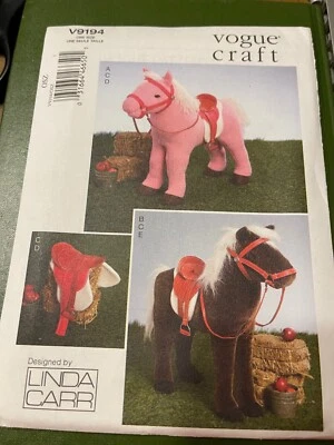 Vogue Craft Pattern V9194 ~ DOLL HORSES ~ Stuffed Horses & Accessories by L Carr - Image 1 of 2