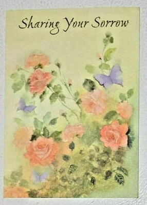 5 tarjetas de felicitación de simpatía/sobre flores mariposa familia amigo dolor paz Foto 1 de 2