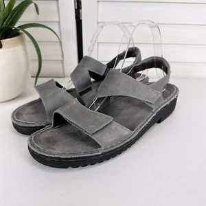 Naot Enid Gray Nubuck Leather Ankle Strap Sandal Comfort Shoe Size EU 41 US 10 - Picture 1 of 10