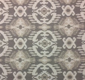 BALLARD DESIGNS BALI TAUPE CREAM IKAT SUNBRELLA OUTDOOR INDOOR FABRIC BY YARD - Picture 1 of 5