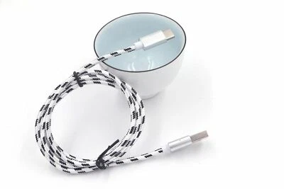  USB Cable Nylon Braided 3/6/10ft Fast Charger Samsung Galaxy Black/Silver - Image 1 of 3