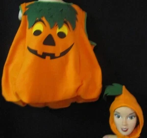 Cloudkids orange Jack-o-Lantern Kürbiskostüm mit Kopfstück Größe Small - Bild 1 von 3