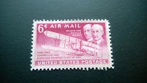 SELLO POSTAL VINTAGE DE 6 CENTAVOS CORREO AÉREO "PRIMER VUELO DE CONTROL LIBRE" ESTADOS UNIDOS - Imagen 1 de 3