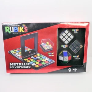 Official Rubik's Metallic Edition Solvers Pack Race Cube Edge Twist Torsade Game - Picture 1 of 4