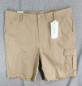 Calvin Klein Mens Flat Front cargo Shorts Size W38 Pocket greige NWT MSRP $69.50 - Picture 1 of 17