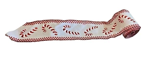 Cinta de Navidad con cable bastón de caramelo de 2,5" de ancho rojo y blanco 2,5 yardas - Imagen 1 de 3