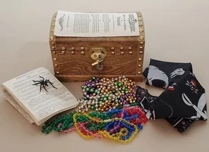 Vintage Disneyland Pirates of Caribbean POTC Wood Treasure Chest Maps Coins 90s - Picture 1 of 18