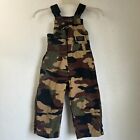 Walls Blizzard Pruf Quilted Insulated Camo overalls bib Youth X Small 4/5