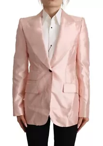 Dolce & Gabbana Women's Satin Long Sleeves Blazer Coat Jacket In Pink - Picture 1 of 4