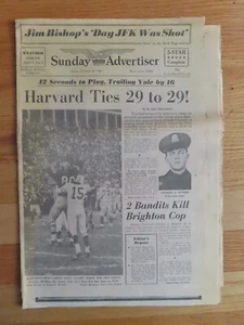 Seltener Sonntagswerbetreibender 24. November 1968 Harvard Krawatten YALE 29 bis 29 Zeitung - Bild 1 von 3