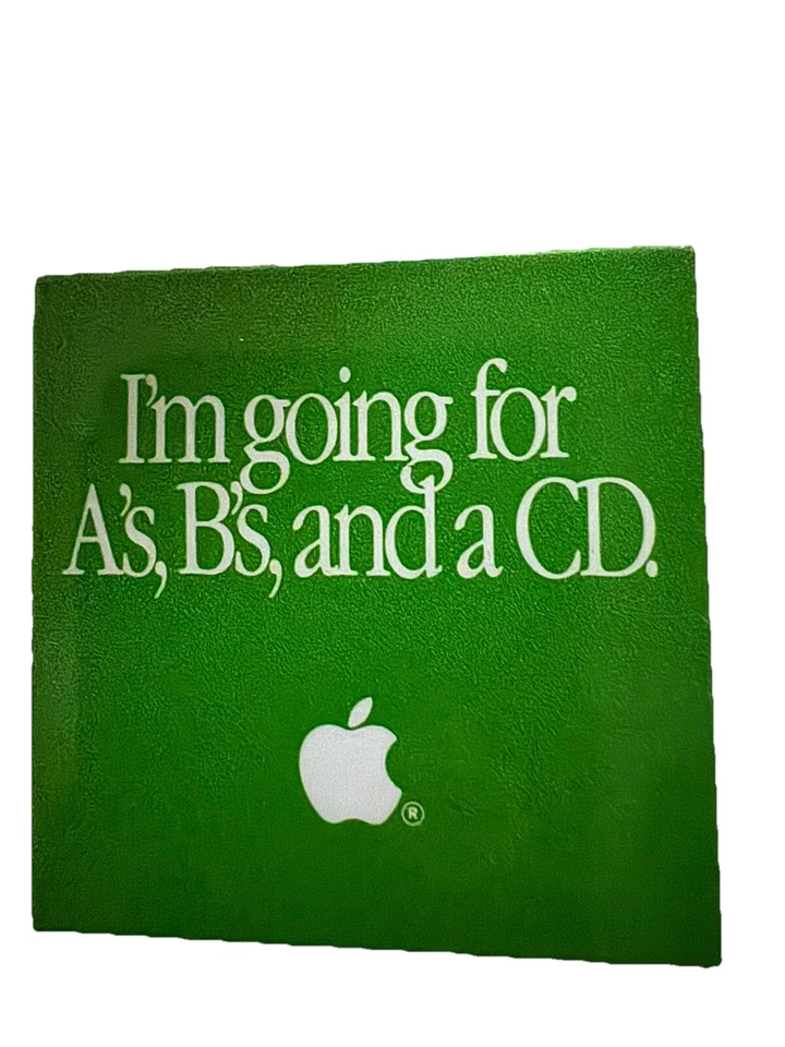 Vintage Apple Store Macintosh - I'm Going For A's, B's and a CD Green Pin - Image 1 of 3