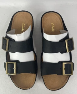 Clarks Brookleigh Sun Sandal Black Leather Size 8-1/2 M – BRAND NEW - Picture 1 of 5