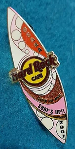  OSAKA CATCH THE WAVE SURF'S UP PINK & GOLD SWELL SURFBOARD Hard Rock Cafe PIN - Picture 1 of 1